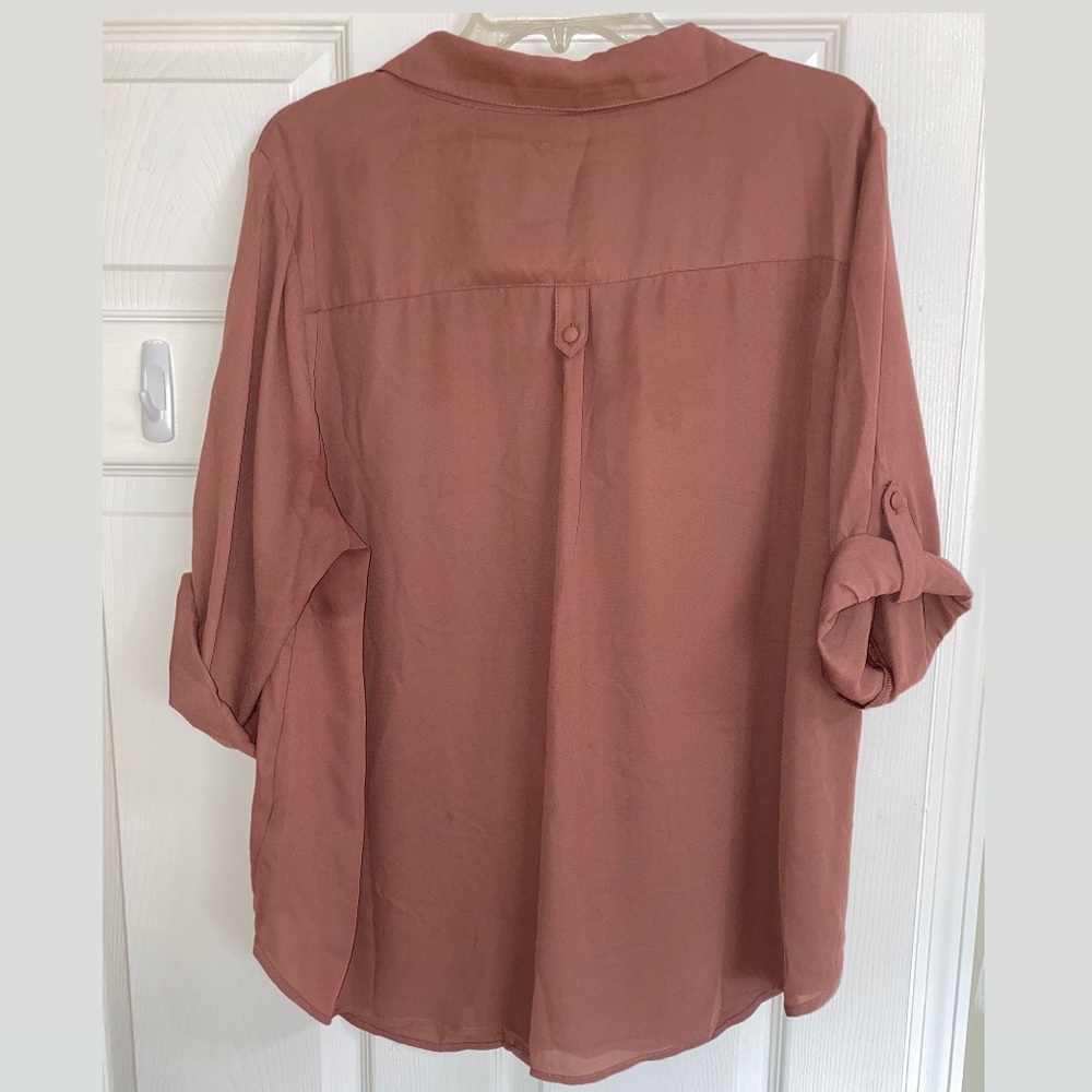 Torrid Walnut Georgette Button-Down Blouse - image 4